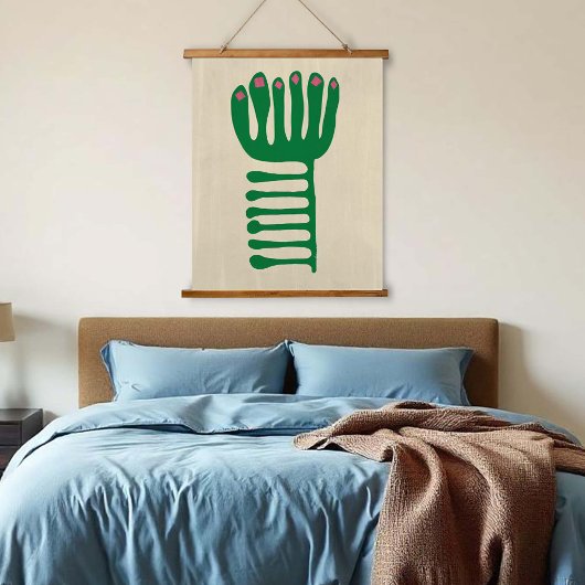 Matisse Inspired Green and Pink 吊り下げ型タペストリー