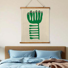 Matisse Inspired Green and Pink 吊り下げ型タペストリー