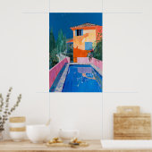 Matisse Inspired Mediterranean Pool Art Print Bold ポスター (キッチン)