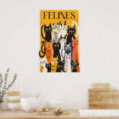 Matisse Style Cat Art Print Colorful Feline ポスター (キッチン)