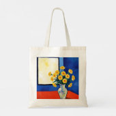 Matisse Style Yellow Flower Blue Orange Window ArT トートバッグ (裏面)