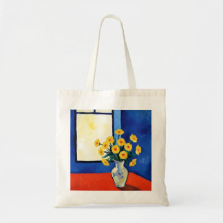 Matisse Style Yellow Flower Blue Orange Window ArT トートバッグ