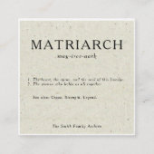 Matriarch Definition Minimalist Jewelry Box Insert スクエア名刺 (正面)