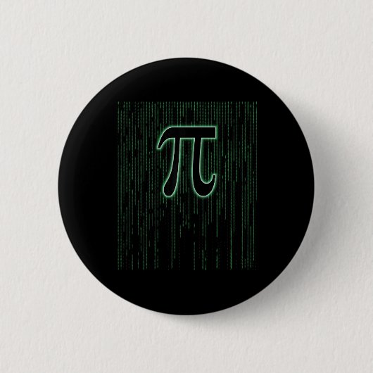 Matrix インスパイア Pi Day 3.14 Number Pi Symbol Math 缶バッジ (正面)