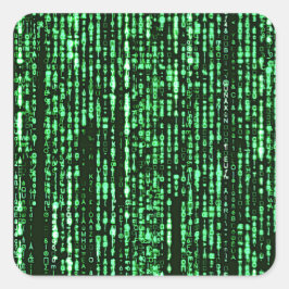 Matrix code Be a warrior againt the system  スクエアシール