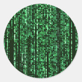 Matrix code Be a warrior againt the system ラウンドシール (正面)