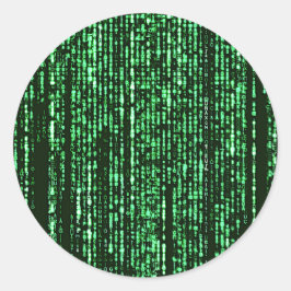 Matrix code Be a warrior againt the system  ラウンドシール