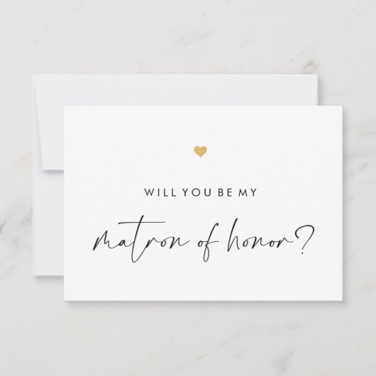 Matronスクリプト金ゴールドハート 招待状 (正面)