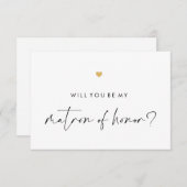 Matronスクリプト金ゴールドハート 招待状 (正面/裏面)