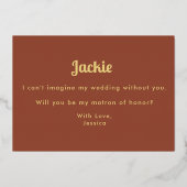 Matron of Honor Brown Terracotta提案 箔招待状 (裏面)