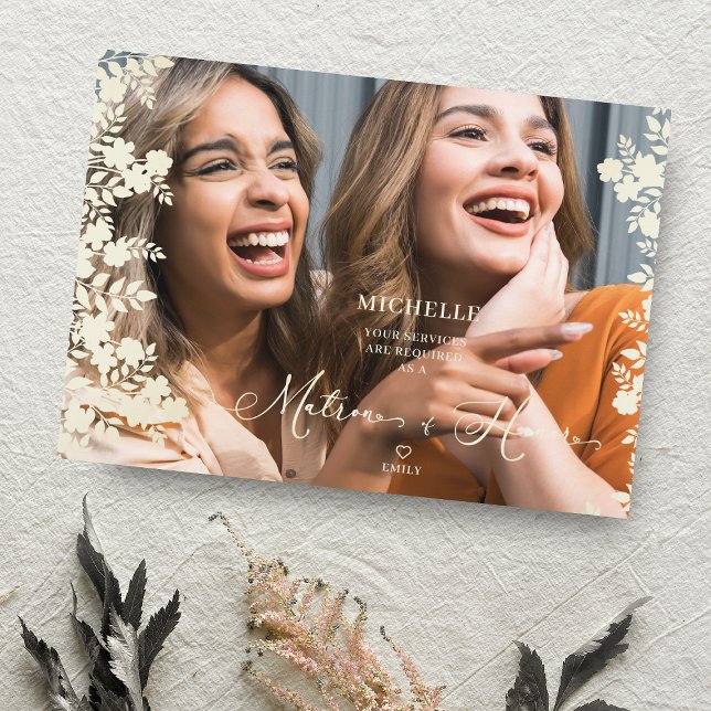 Matron of Honor Proposal Botanical Frame Photo (クリエイターアップロード済み)