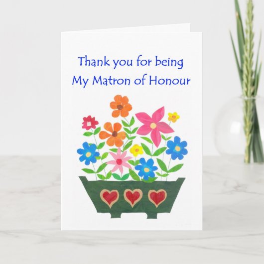 Matron of Honor Thank Greeting Card サンキューカード (正面)