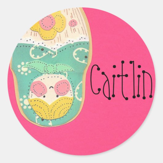 Matryokaのシールをカスタマイズする ラウンドシール (正面)