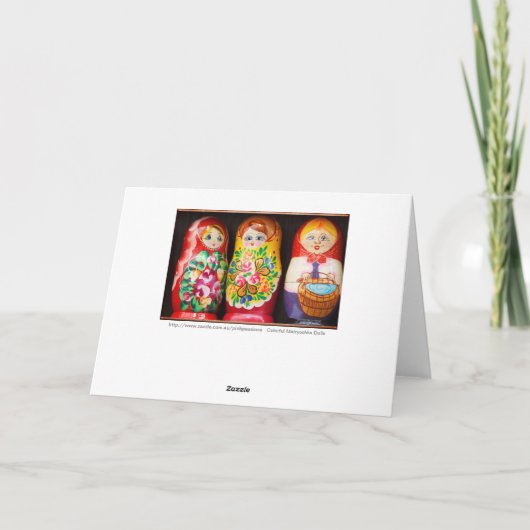 Matryoshkaのカラフルな人形 カード (裏面)