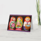 Matryoshkaのカラフルな人形 カード (正面)