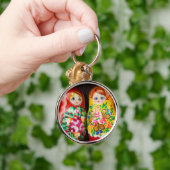 Matryoshkaのカラフルな人形 キーホルダー (手)