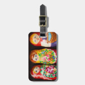 Matryoshkaのカラフルな人形 ラゲッジタグ (正面縦)