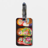 Matryoshkaのカラフルな人形 ラゲッジタグ (裏面縦)