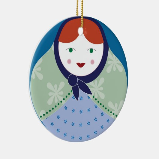 Matryoshkaのクリスマスツリーのオーナメント セラミックオーナメント (右)