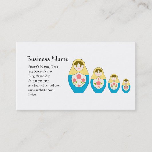 Matryoshkaのロシアのなネスティング人形 名刺 (正面)