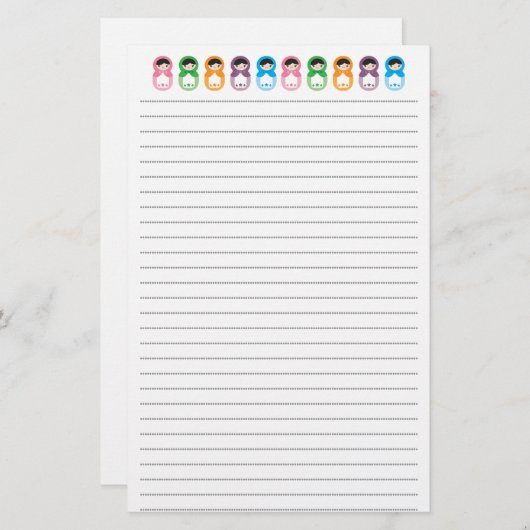 Matryoshkaの人形 便箋 (正面/裏面)