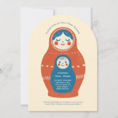 Matryoshka Doll Baby Shower  招待状 (正面)