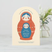 Matryoshka Doll Baby Shower  招待状 (スタンド正面)
