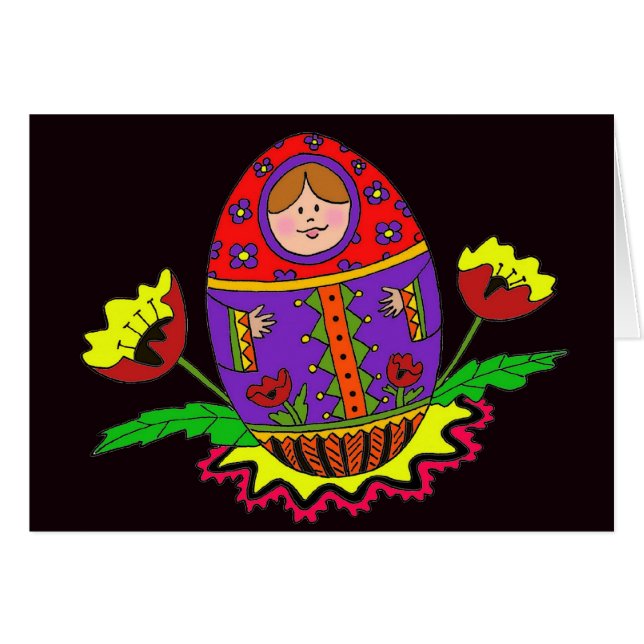 Matryoshka Pysankaのウクライナの民芸 (正面横)