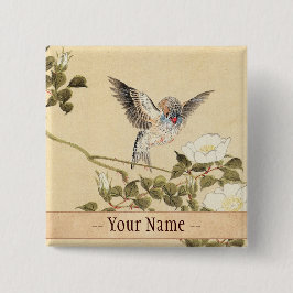 Matsumoto Keibun Bird and Flower Album Zebra Finch 缶バッジ