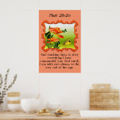 Matt 28:20 Yellow and black canary mockingbird ポスター (キッチン)