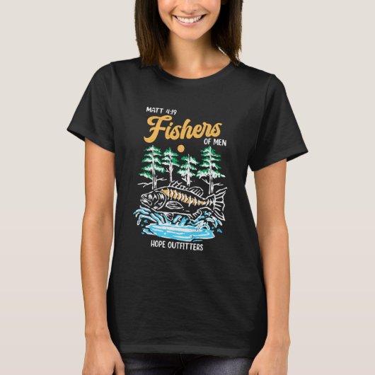 Matt 419 Fishers of Men Christian Fishing Fathers  Tシャツ (正面)
