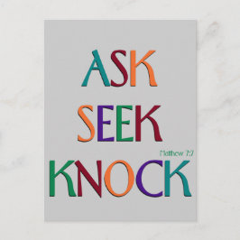 Matt 7:7カスタマイズ可能なテンプレートポストカード ポストカード