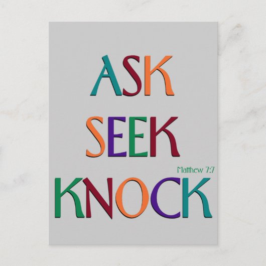 Matt 7:7カスタマイズ可能なテンプレートポストカード ポストカード (正面)