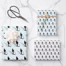 matt wrapping paper downhill skier graphic design ラッピングペーパーシート