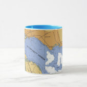 Mattapoisett MA。 港の航海のな図表のマグ マグカップ (中央)