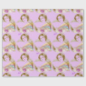 Matteヴィンテージファンの女性包装紙 ラッピングペーパー (フラット)
