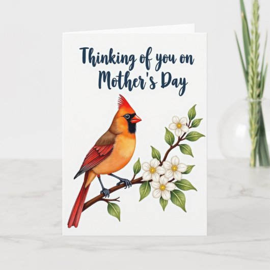 Matte Bird Branch Mothers Day Card カード (正面)