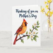 Matte Bird Branch Mothers Day Card カード (黄色い花)