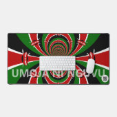 Matte Black Kenya Flag Umoja ni Nguvu | Sleek Dark デスクマット (キーボード&マウス)