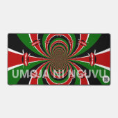 Matte Black Kenya Flag Umoja ni Nguvu | Sleek Dark デスクマット (正面)