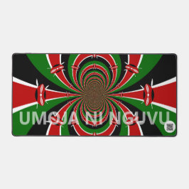 Matte Black Kenya Flag Umoja ni Nguvu | Sleek Dark デスクマット