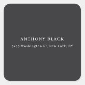 Matte Black Minimalist Plain Elegant Classical スクエアシール (正面)