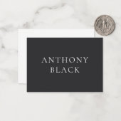 Matte Black Minimalist Plain Elegant Classical ノートカード (正面/裏面インサイチュ)
