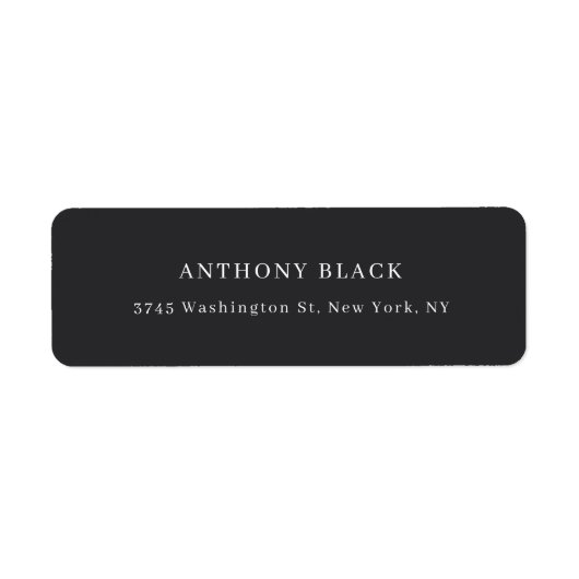 Matte Black Minimalist Plain Elegant Classical ラベル (正面)