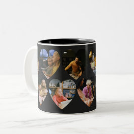 Matte Black Photo Collage Mug with Heart Frames ツートーンマグカップ