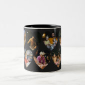 Matte Black Photo Collage Mug with Heart Frames ツートーンマグカップ (中央)