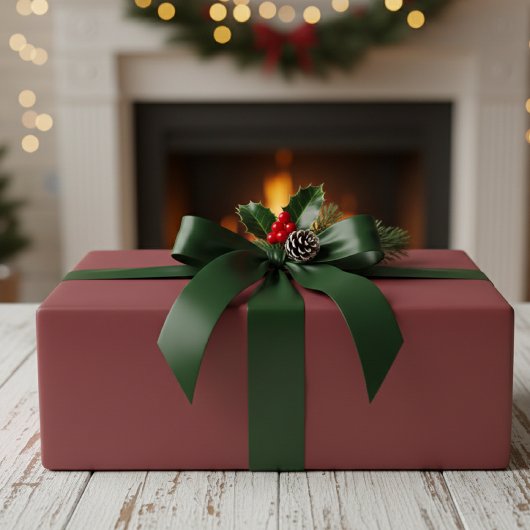 Matte Burgundy Wrapping Paper Roll - Elegant Solid ラッピングペーパー