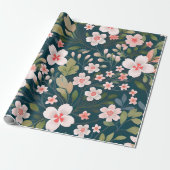 Matte Floral Wrapping Paper – Elegant Flower  ラッピングペーパー (アンロールド)