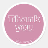 Matte Pinkビジネス感謝していユー ラウンドシール (正面)