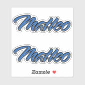 Matteo Name blue Aufkleber Sticker Stickerset シール (シート)